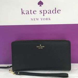 New Kate Spade Large Brigitta Black Wallet